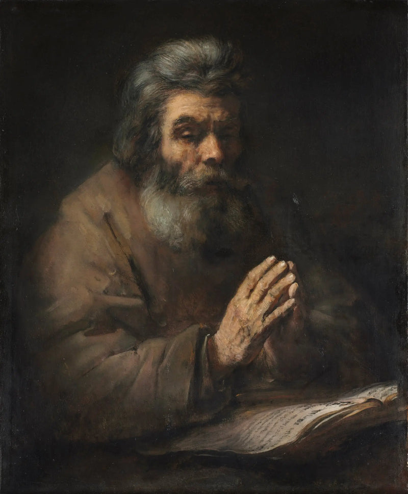 Un hombre anciano en oración - Rembrandt