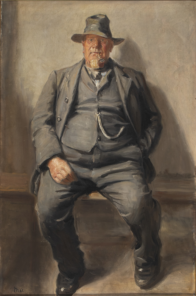 Un pescador de Bornholm, vestido con su mejor traje de domingo, con sombrero y cadena de reloj. - Michael Peter Ancher