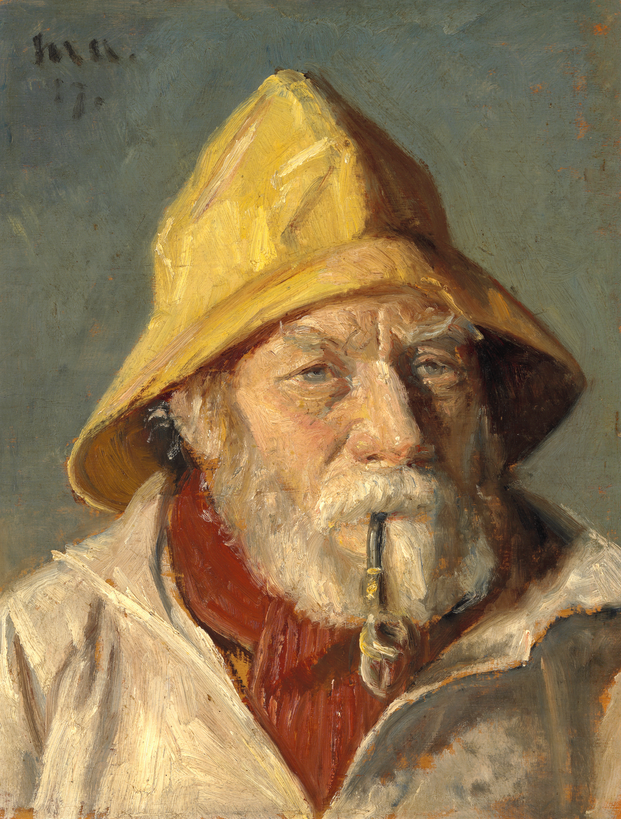 Un pescador de Skagen fumando en pipa. 1917. - Michael Peter Ancher