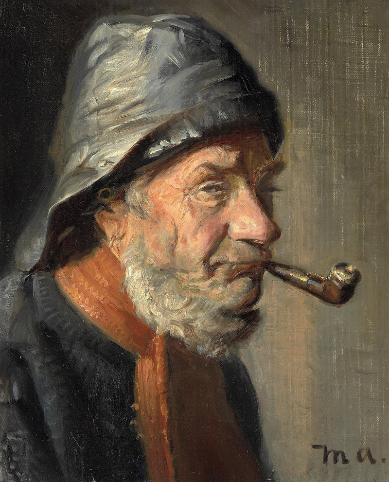 Un pescador de Skagen fumando una pipa. -Michael Peter Ancher