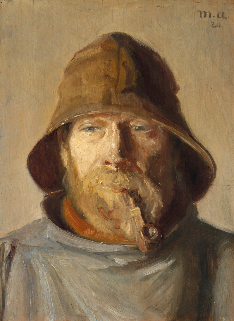 Un pescador fumando en pipa, Skagen. -Michael Peter Ancher