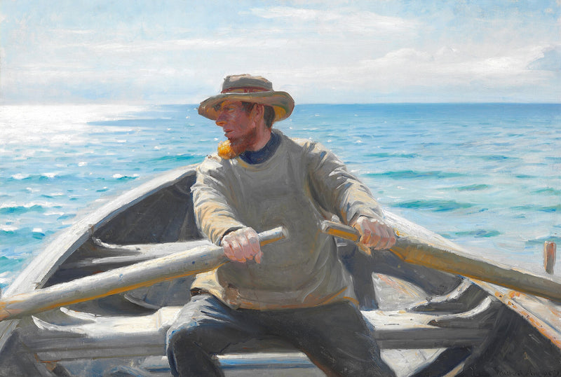 Un pescador que rema. -Michael Peter Ancher