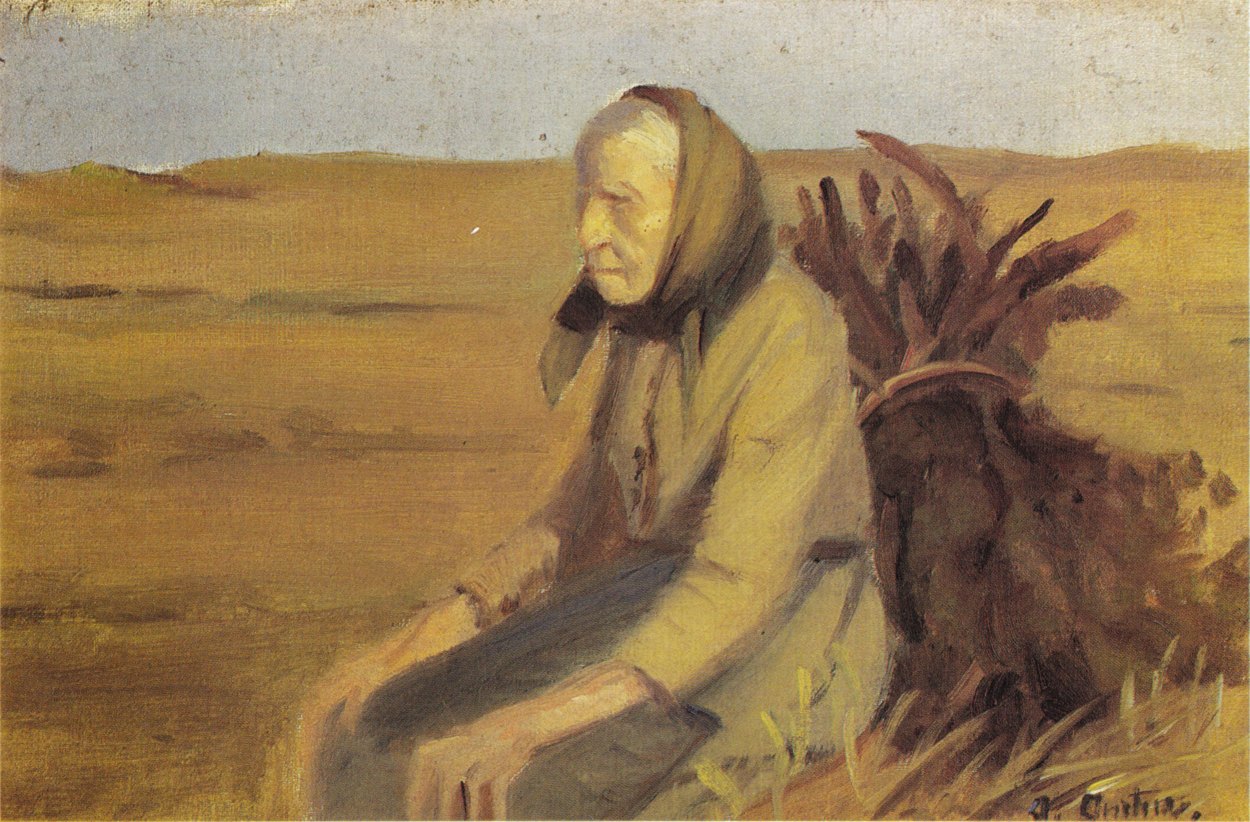Vieille femme (Laurendse) avec un bouquet de brindilles - Anna Ancher - Alpha Reproduction