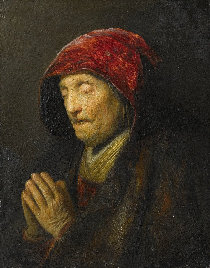 Vieja mujer en oración - Rembrandt