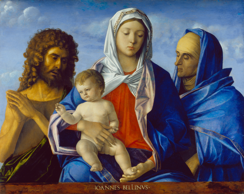 Virgen con el Niño, San Juan Bautista y Elisabet - Giovanni Bellini