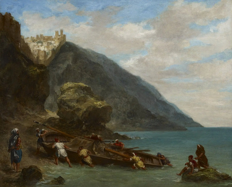 Vista de Tánger desde la orilla del mar - Eugène Delacroix