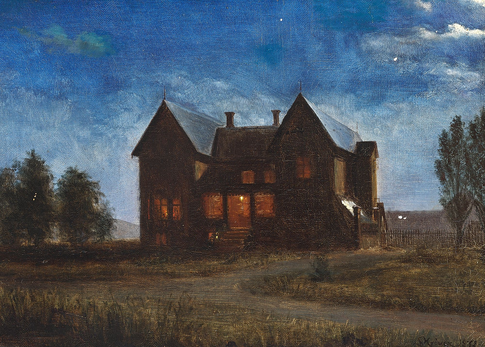 Villa par une nuit au clair de lune. - Peder Severin Krøyer - Alpha Reproduction