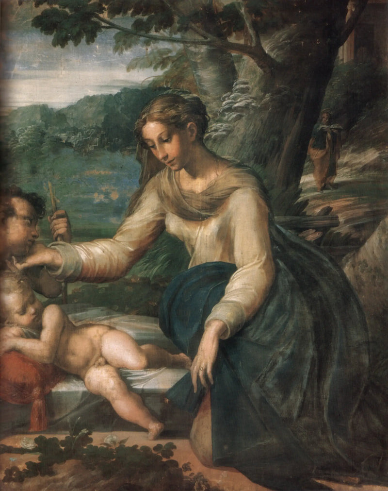 Santa Familia con el pequeño San Juan - Parmigianino