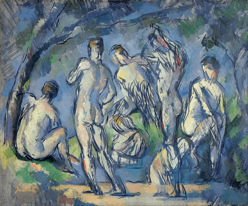 Grupo de siete bañistas - Paul Cézanne