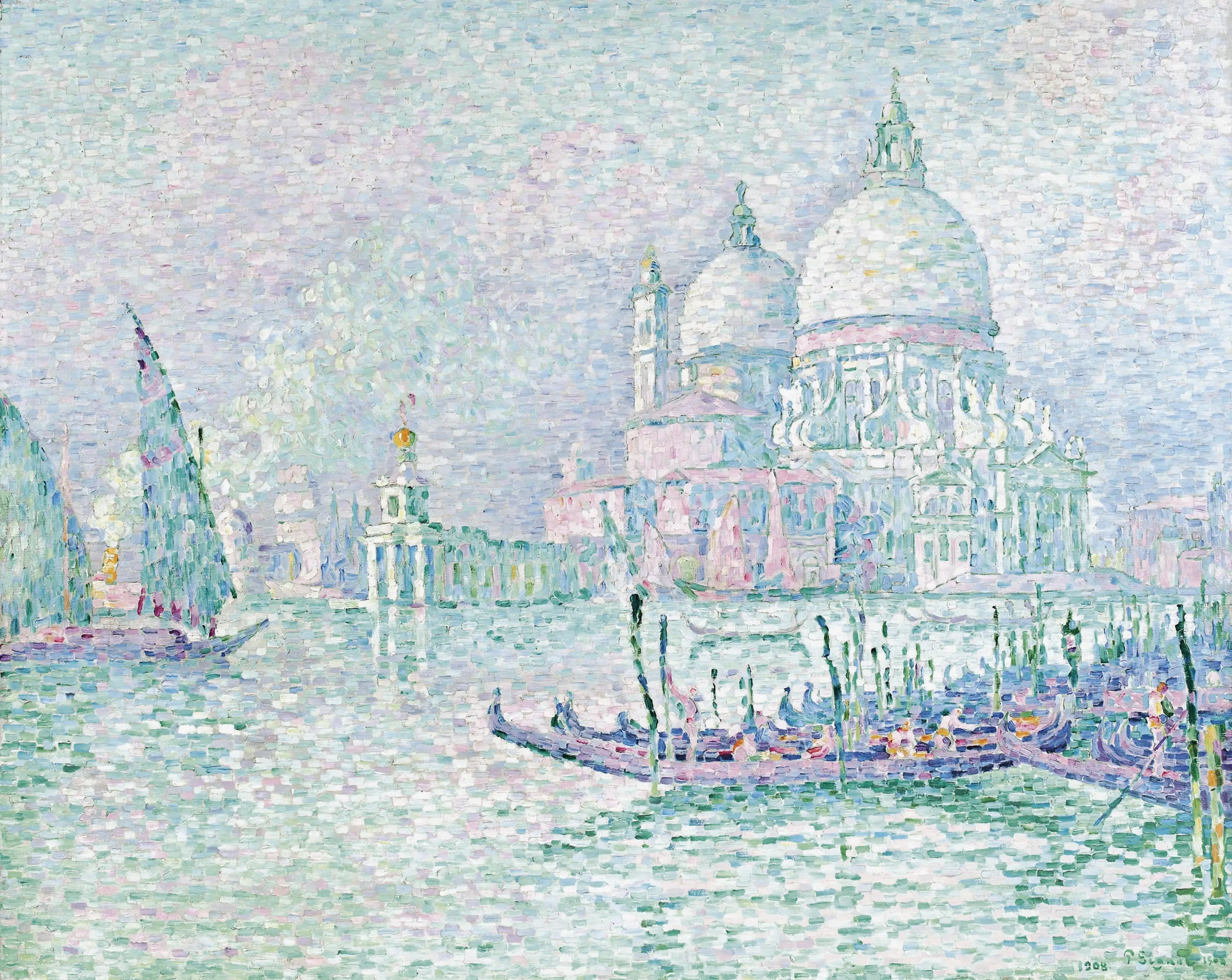 Reproduction du tableau « Venise. la Salute. Vert - Paul Signac » par Alpha Reproduction en peinture à l’huile