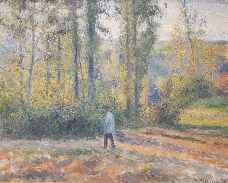 Paisaje en Pontoise con un cazador - Camille Pissarro