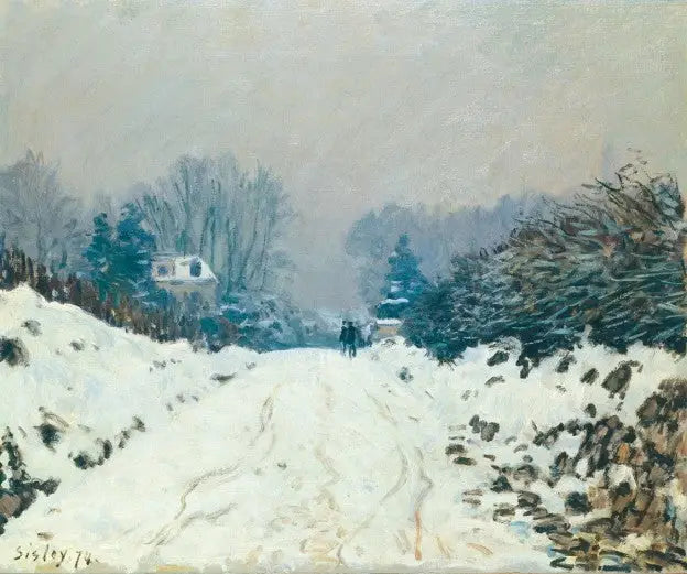 Paisaje de invierno en Louveciennes - Alfred Sisley
