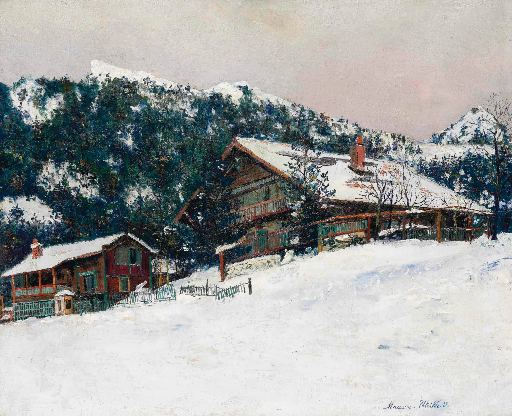 Paysage de neige en Suisse - Maurice Utrillo