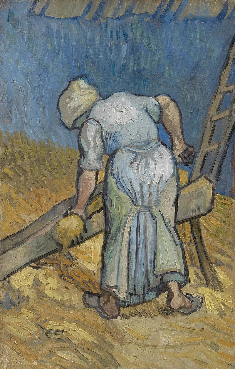 Campesina aplastando el lino (después del mijo) - Vincent van Gogh
