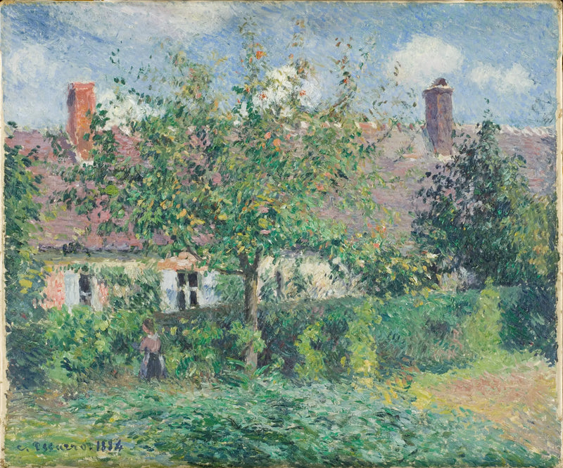 Viejas casas en Éragny, de Camille Pissarro, 1884 - Camille Pissarro