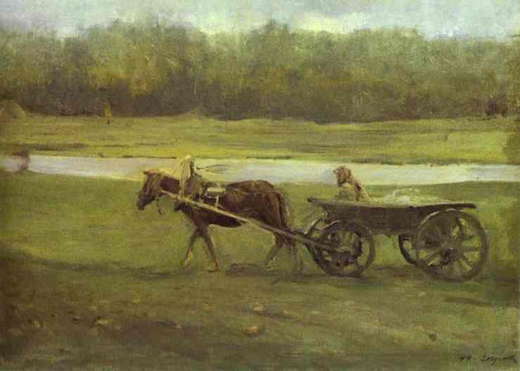 Mujer campesina en un carro - Valentin Serov