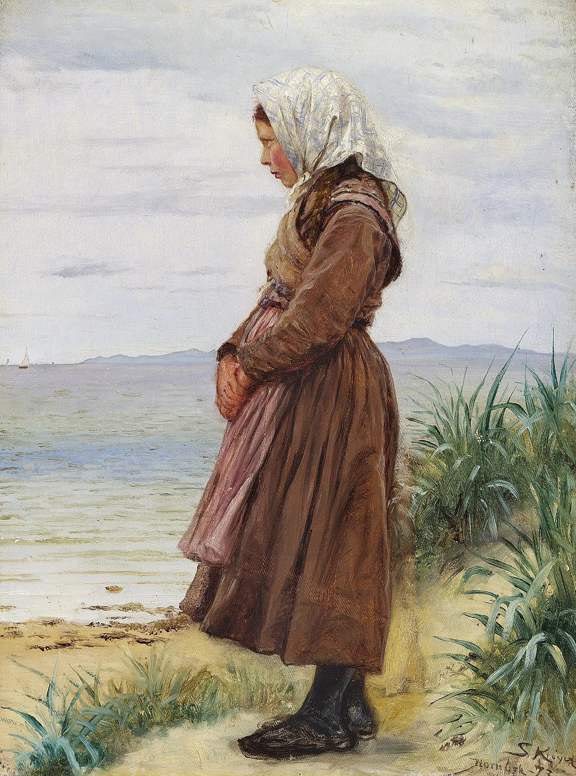 Une fille sur la plage. Hornbæk. - Peder Severin Krøyer - Alpha Reproduction