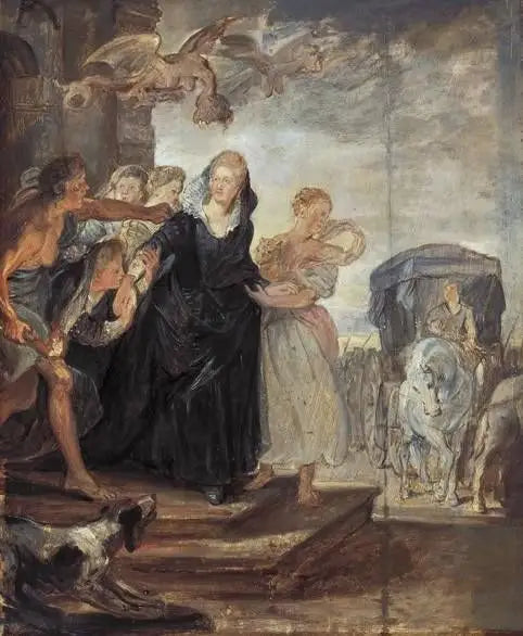 La partida de la reina de París - Peter Paul Rubens