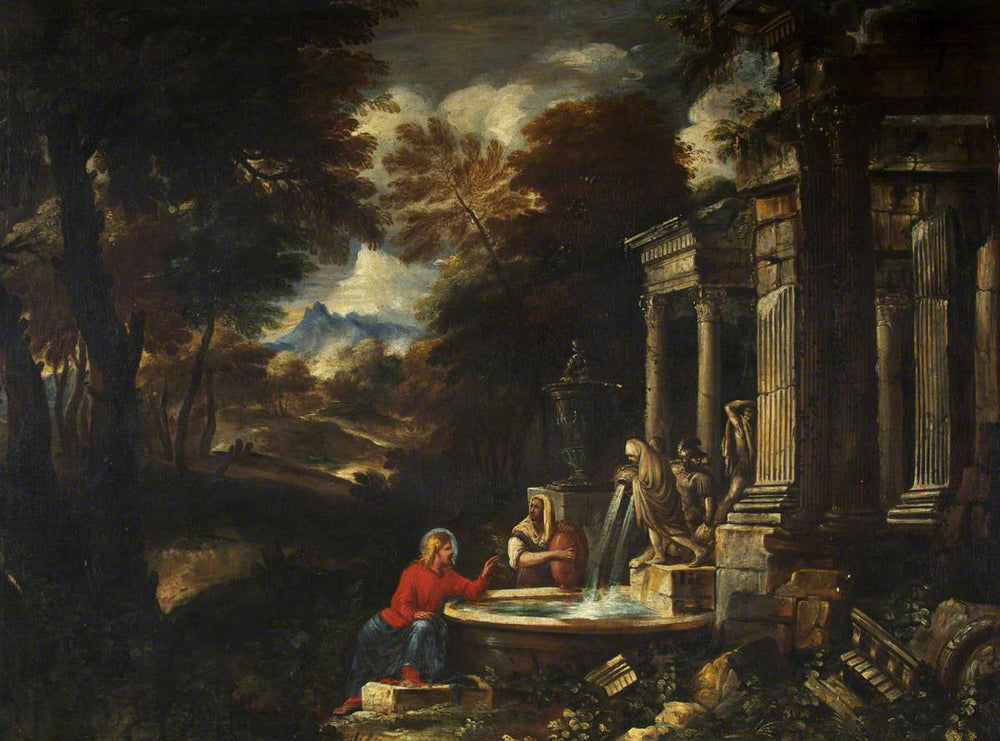 Le Christ et la Samaritaine - Pier Francesco Mola image 1 reproduction de peinture à l’huile