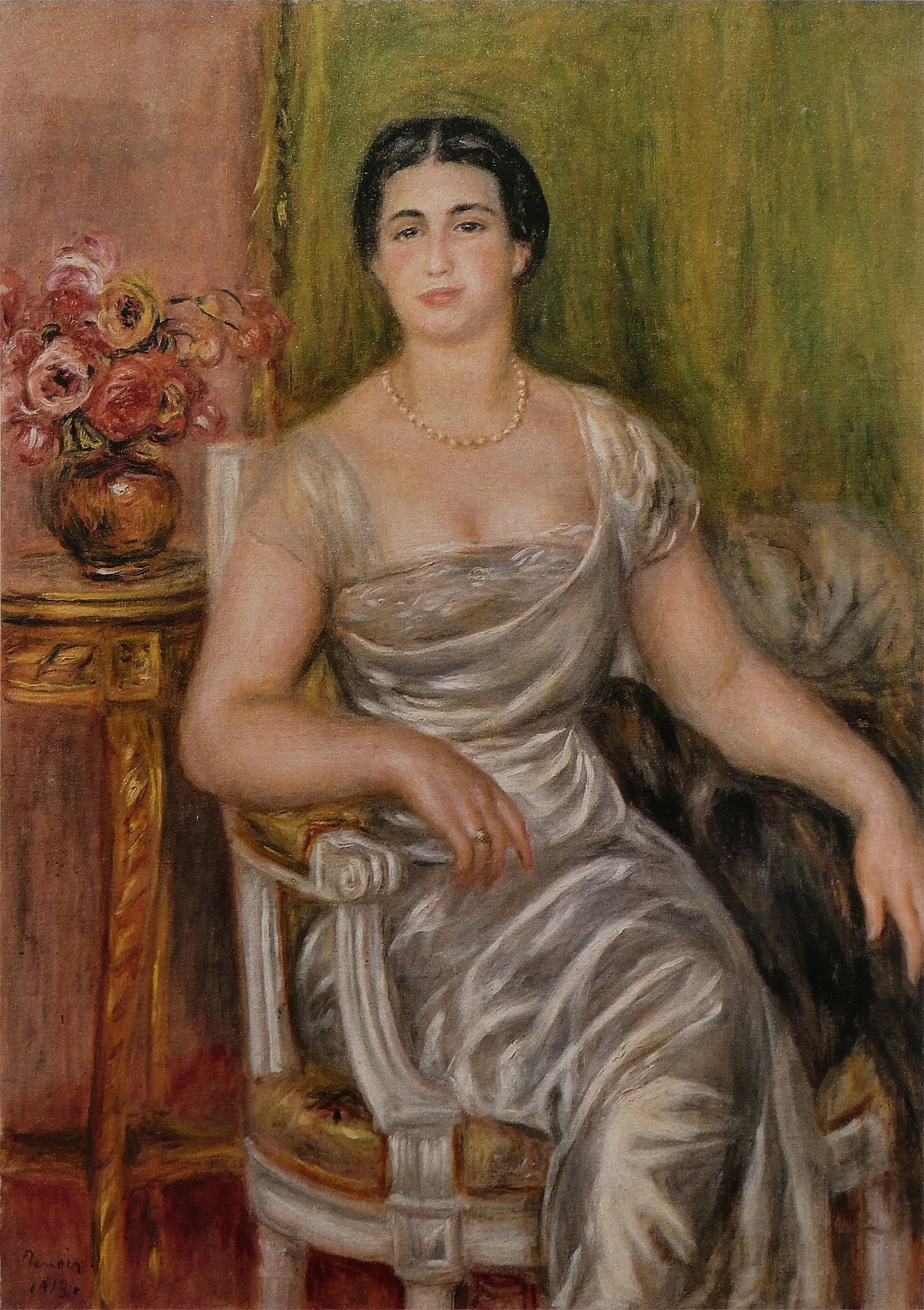 Reproduction du tableau « Portrait de la poétesse Alice Vallières-Merzbach - Pierre-Auguste Renoir » par Alpha Reproduction en peinture à l’huile