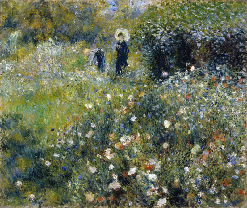 Mujer con parasol en un jardín - Pierre-Auguste Renoir