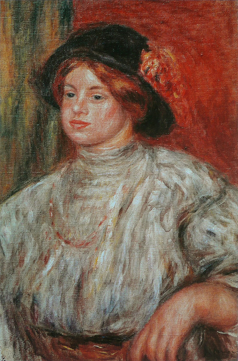 Joven mujer con sombrero - Pierre-Auguste Renoir