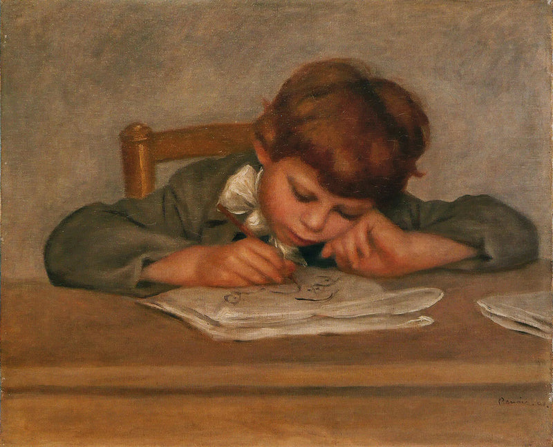 El hijo del artista, Jean, dibujo - Pierre-Auguste Renoir