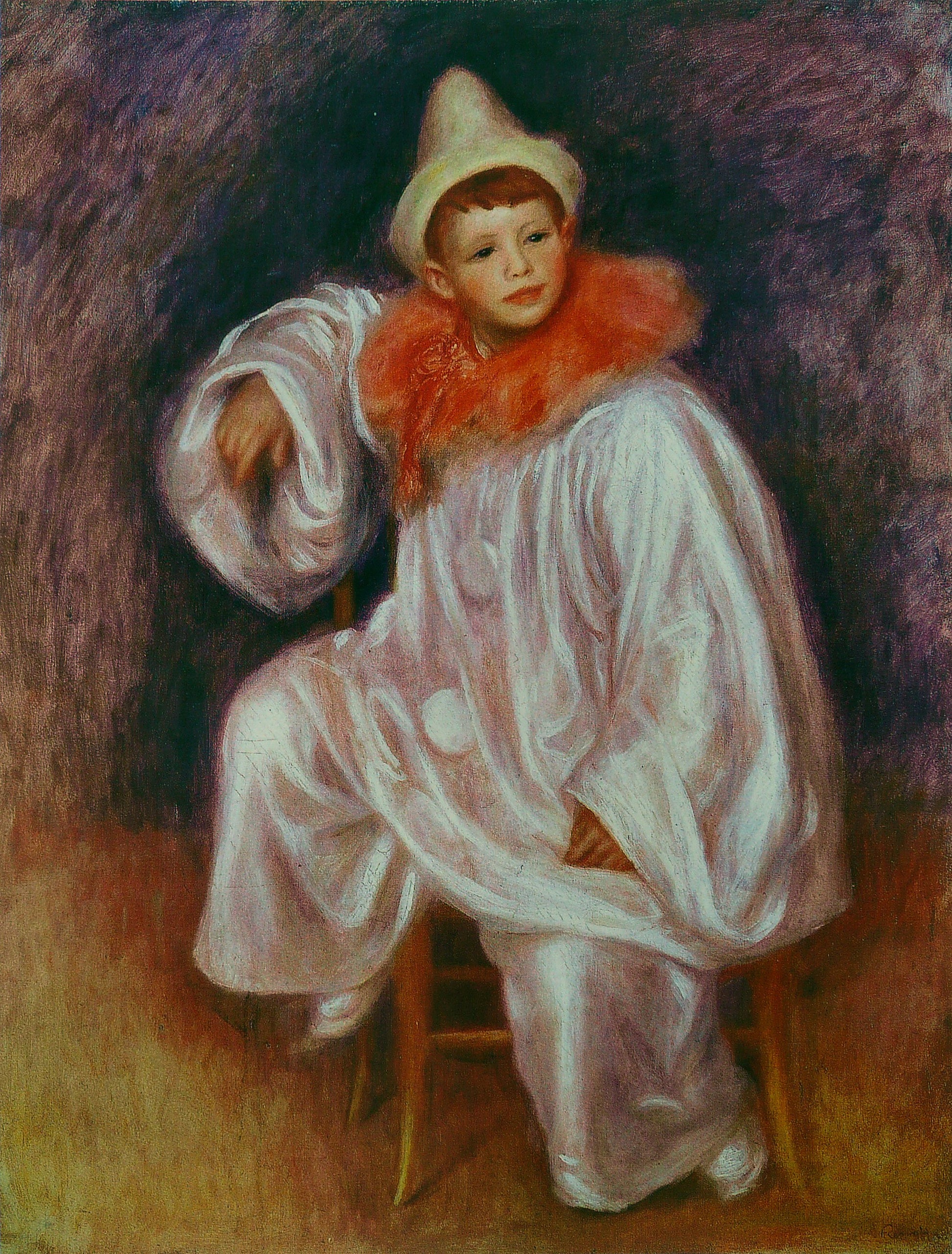 Reproduction du tableau « Le Pierrot Blanc - Pierre-Auguste Renoir » par Alpha Reproduction en peinture à l’huile