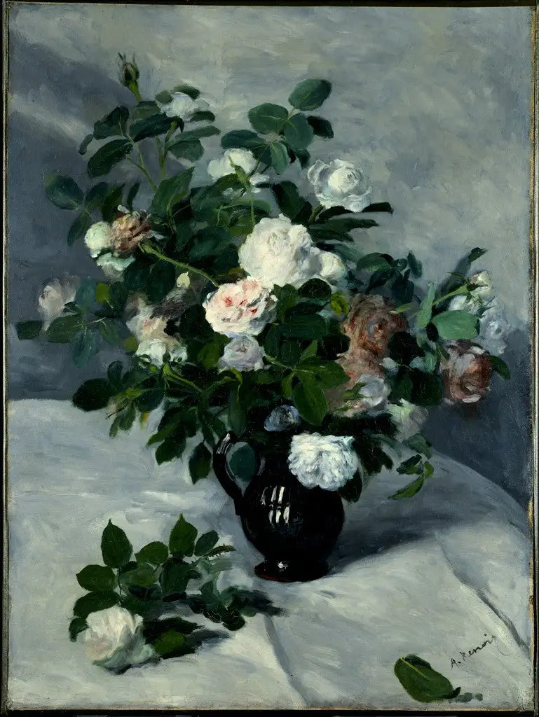 Bodegón con rosas - Pierre-Auguste Renoir