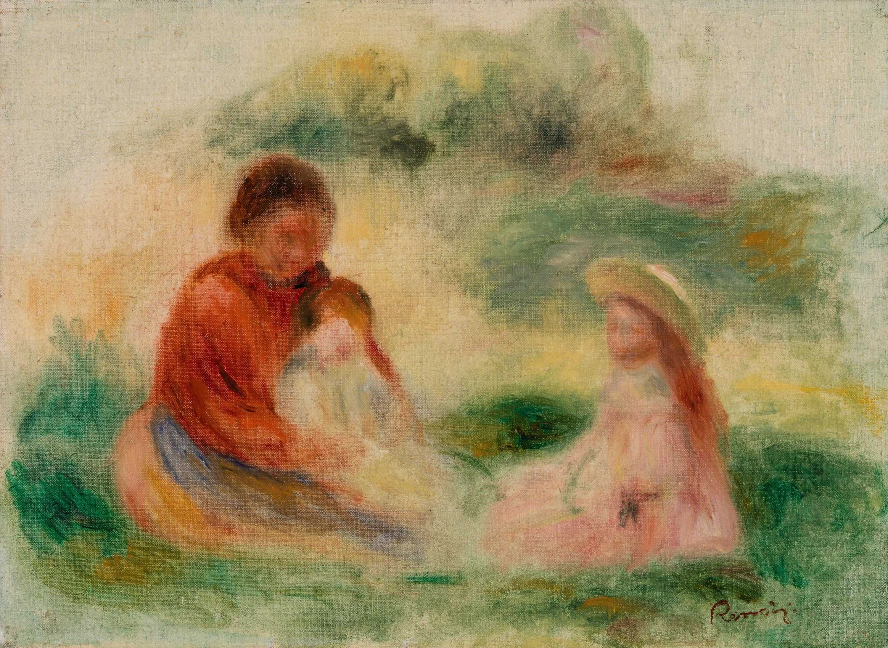 Reproduction du tableau « Jeune Famille (La Jeune famille) - Pierre-Auguste Renoir » par Alpha Reproduction en peinture à l’huile