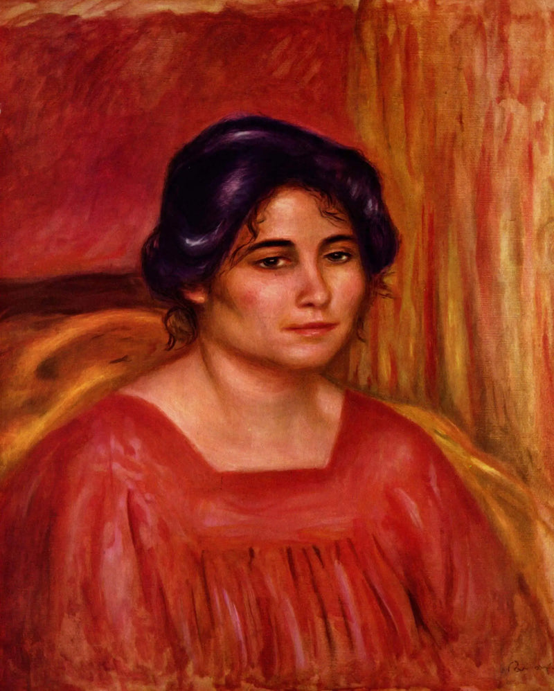 Gabrielle con vestido rojo - Pierre-Auguste Renoir