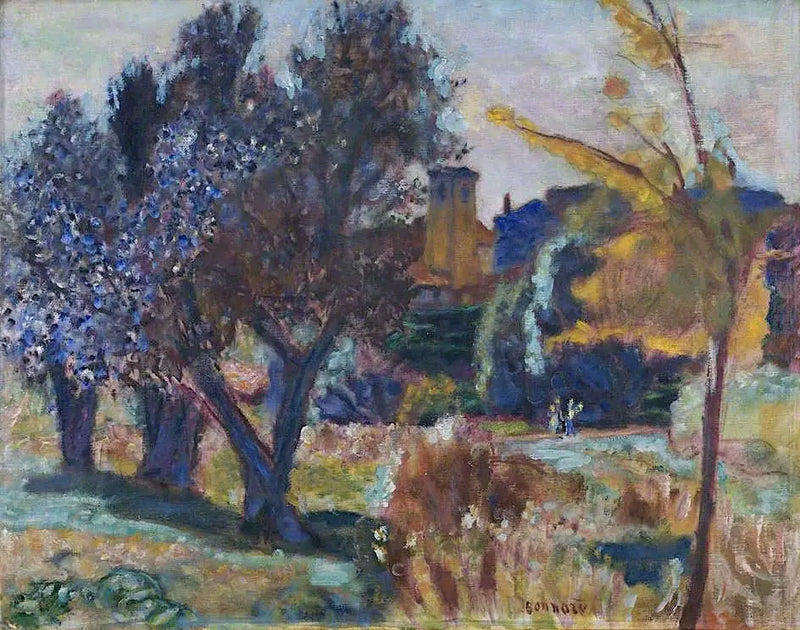 Paisaje con olivos y una capilla - Pierre Bonnard