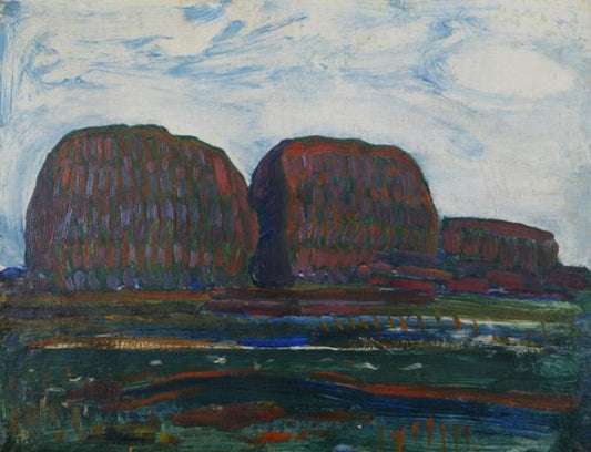 Reproduction du tableau « Meules de foin III - Piet Mondrian » par Alpha Reproduction en peinture à l’huile