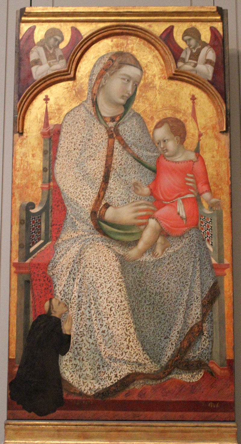 Virgen con el Niño en majestad con donantes y ángeles - Pietro Lorenzetti