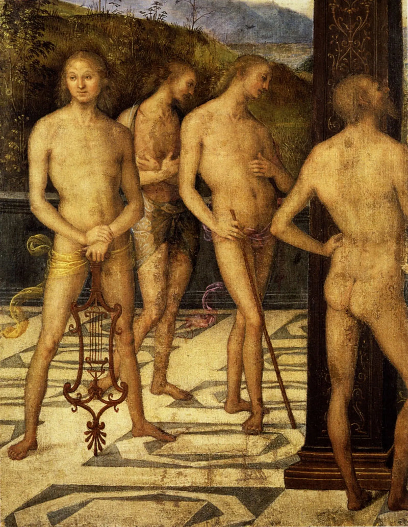 Cuatro personajes masculinos - Pietro Perugino