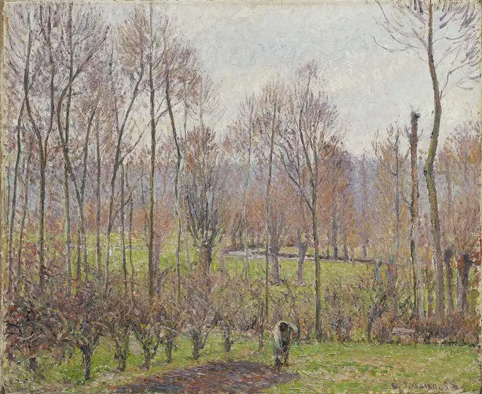 Reproduction du tableau « Peupliers, temps gris, Éragny - Camille Pissarro » par Alpha Reproduction en peinture à l’huile