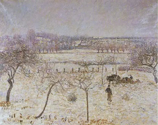 Reproduction du tableau « Neige et givre à Éragny - Camille Pissarro » par Alpha Reproduction en peinture à l’huile