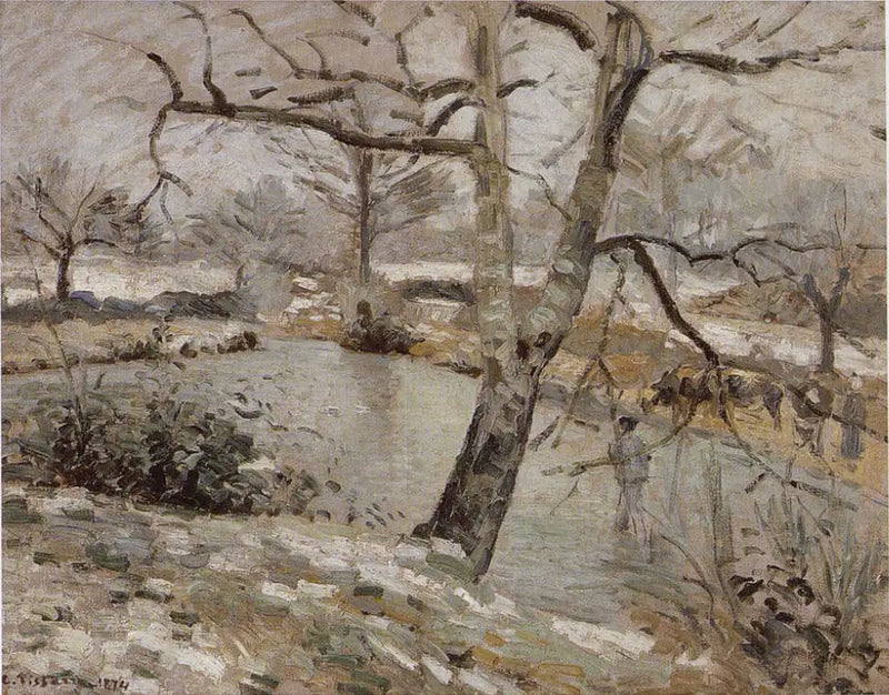 El estanque de Montfoucault, efecto de invierno - Camille Pissarro