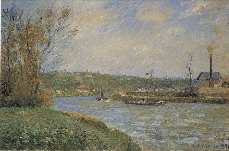 Reproduction du tableau « Bords de l'Oise près de Pontoise - Camille Pissarro » par Alpha Reproduction en peinture à l’huile