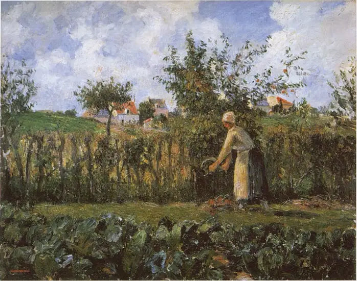 En el jardín de verduras - Camille Pissarro