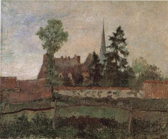 Reproduction du tableau « L'église et le manoir d'Éragny - Camille Pissarro » par Alpha Reproduction en peinture à l’huile