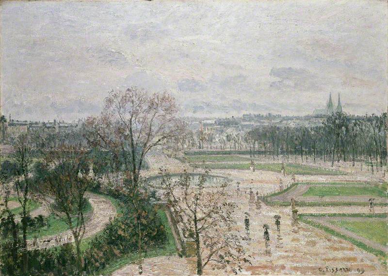 Reproduction du tableau « Le jardin des Tuileries, temps pluvieux - Camille Pissarro » par Alpha Reproduction en peinture à l’huile