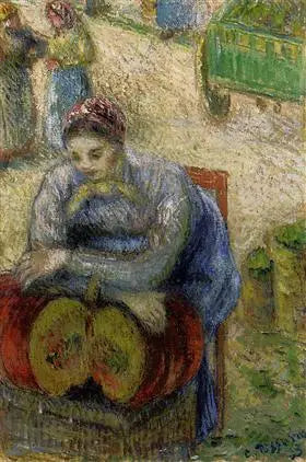 Vendedora de calabazas en el mercado - Camille Pissarro
