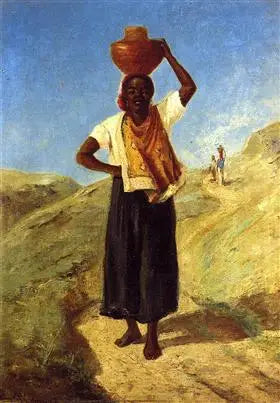 Mujer Negra llevando una jarra en la cabeza - Camille Pissarro
