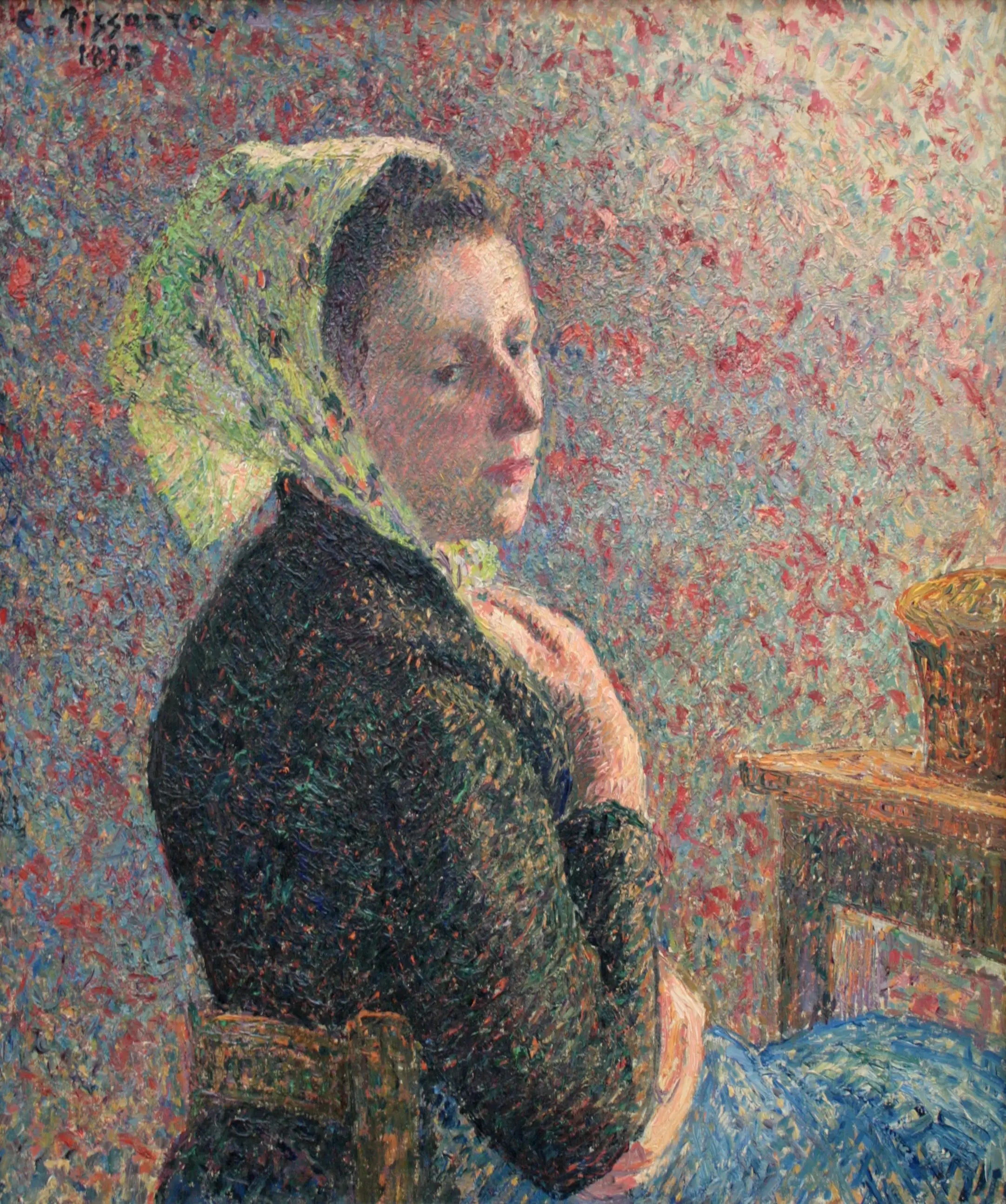 Reproduction du tableau « Femme au fichu vert - Camille Pissarro » par Alpha Reproduction en peinture à l’huile