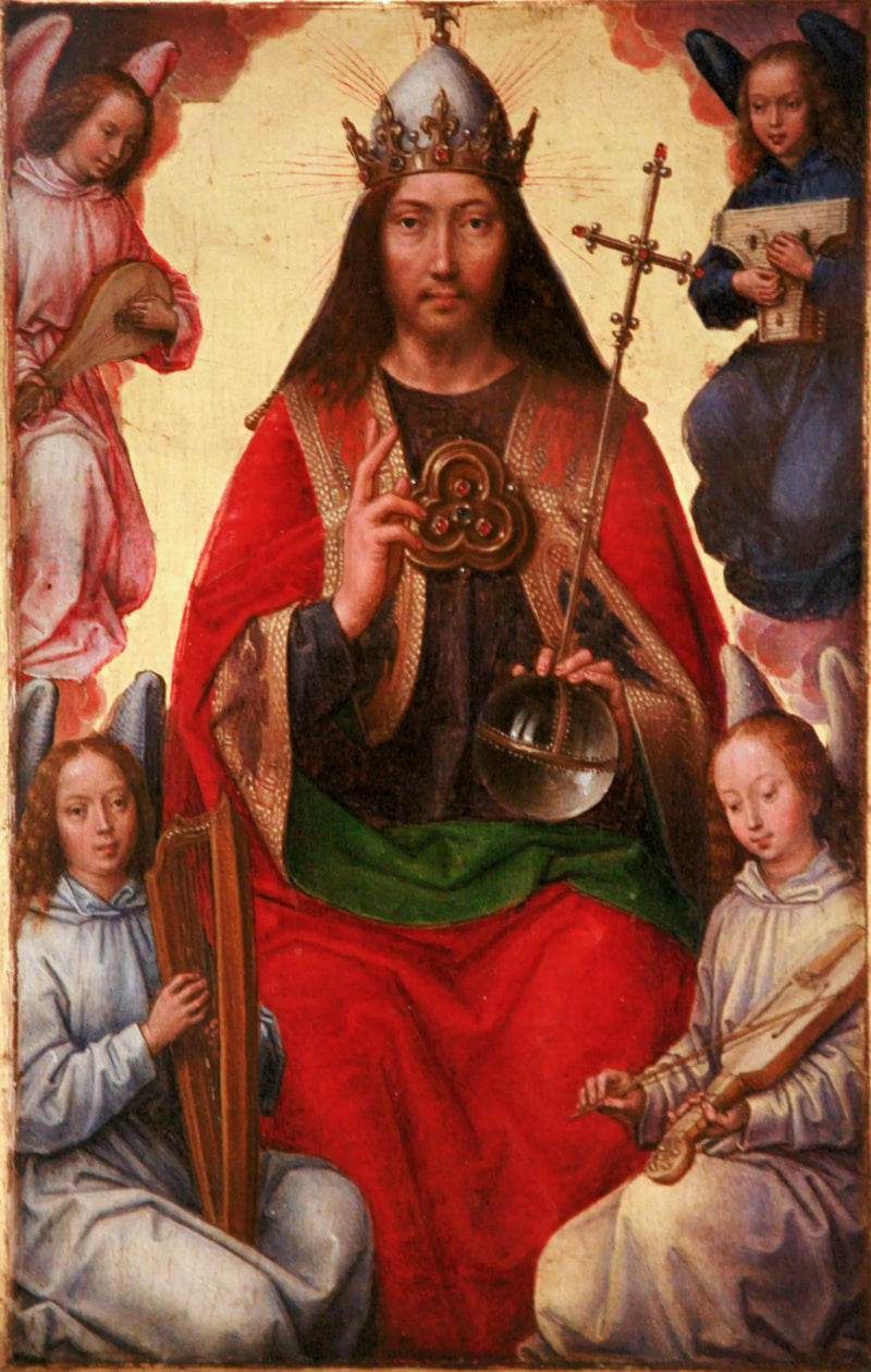 El Padre Eterno rodeado de ángeles - Hans Memling