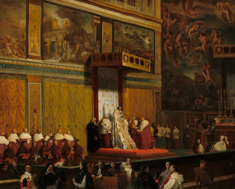 El papa Pío VII en la capilla Sixtina - Jean-Auguste-Dominique Ingres