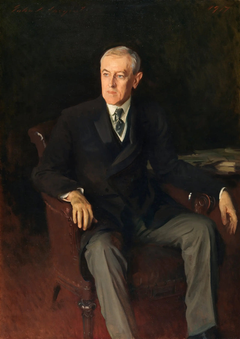Retrato de Woodrow Wilson (1856-1924), presidente estadounidense - John Singer Sargent