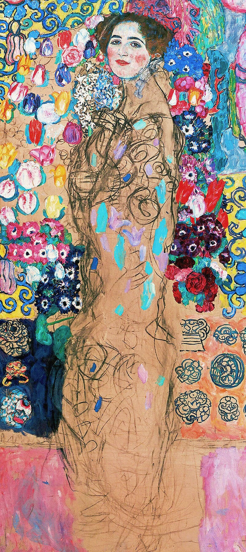 🌸🎨 Retrato de Maria Munk (inacabado) – Gustav Klimt (alrededor de 1917–1918)
