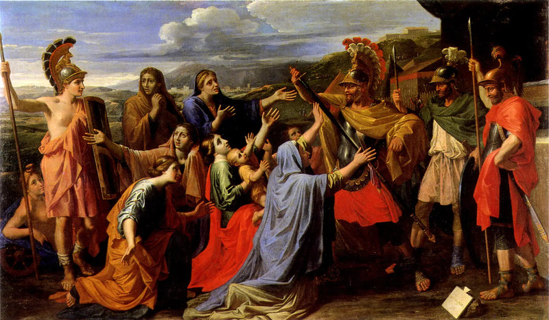 Coriolan proporcionado por su familia - Nicolas Poussin